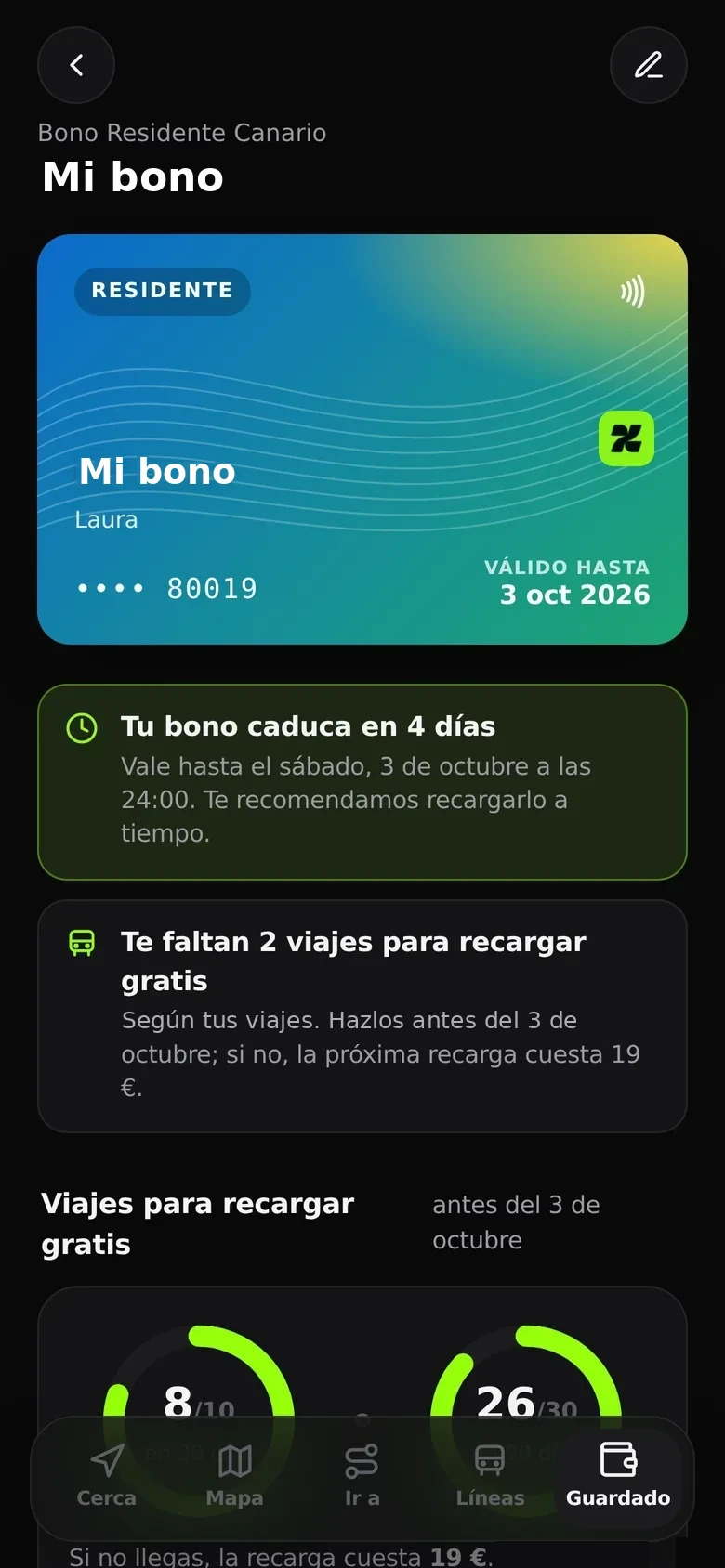 Tu bono y sus avisos